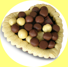 Coração de Chocolate Belga Trufas - 1Kg